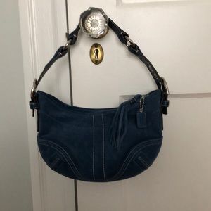 Blue suede Coach Mini Hobo